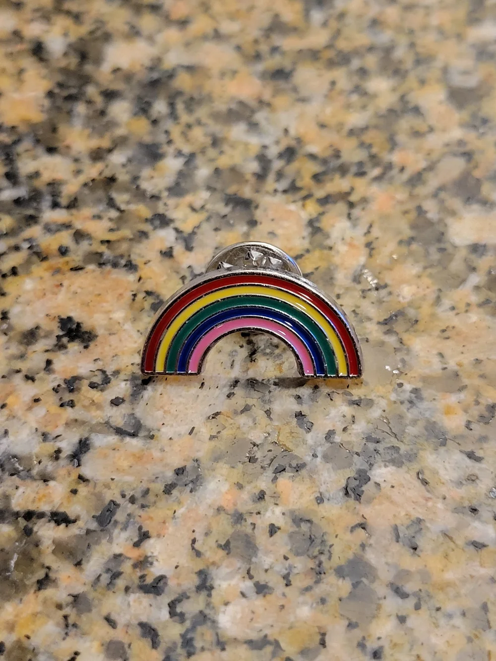 4-Piece Rainbow Enamel Pin Lot - Cute Smiling Clouds & Pastel Rainbow Lapel Pins